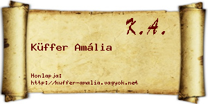 Küffer Amália névjegykártya